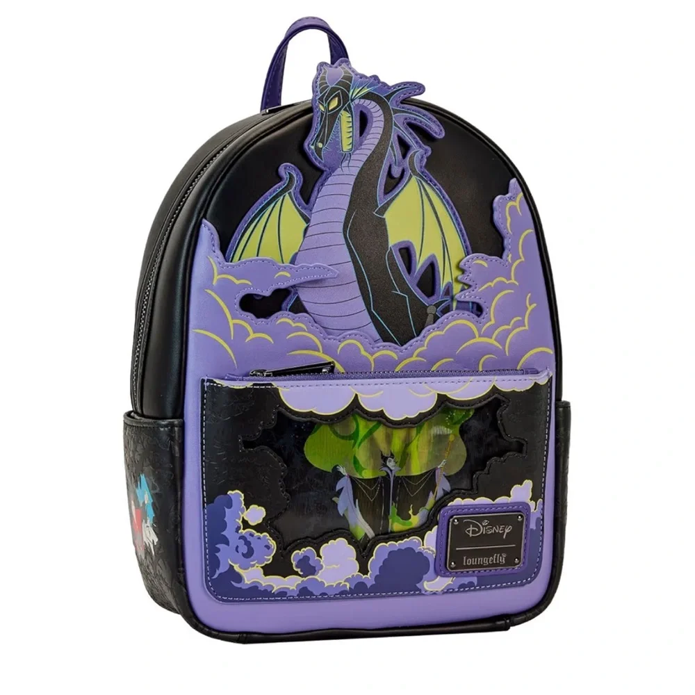 Loungefly Disney Backpack: Maleficent Dragon Lenticular GITD Mini-Backpack